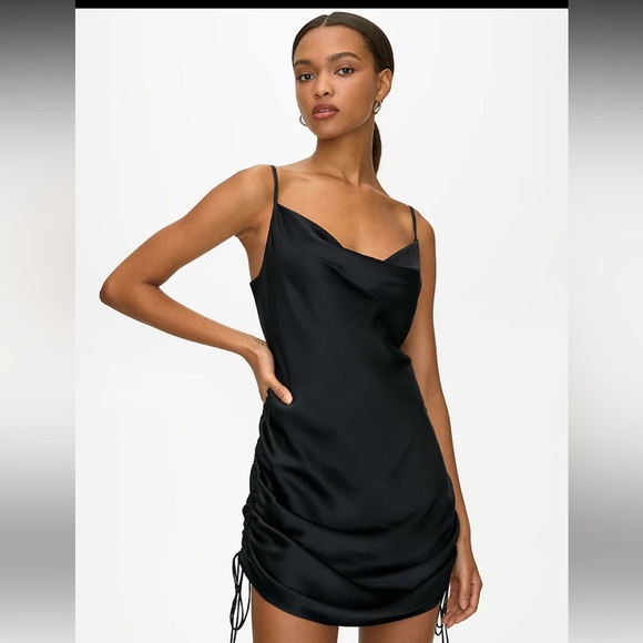 Aritzia Wilfred black slip dress - Picture 2 of 3